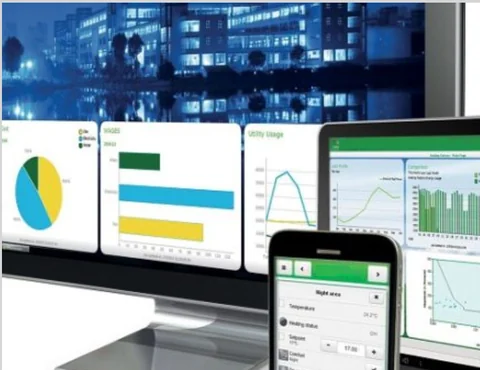 Tablero de monitoreo de energía en computador, tablet y celular